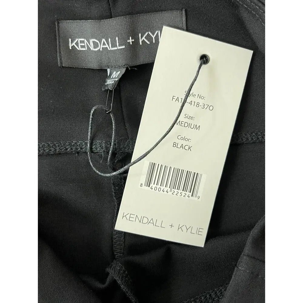 Kendall and Kylie Womens Soft Legging Elastic Waist Black Medium NEW